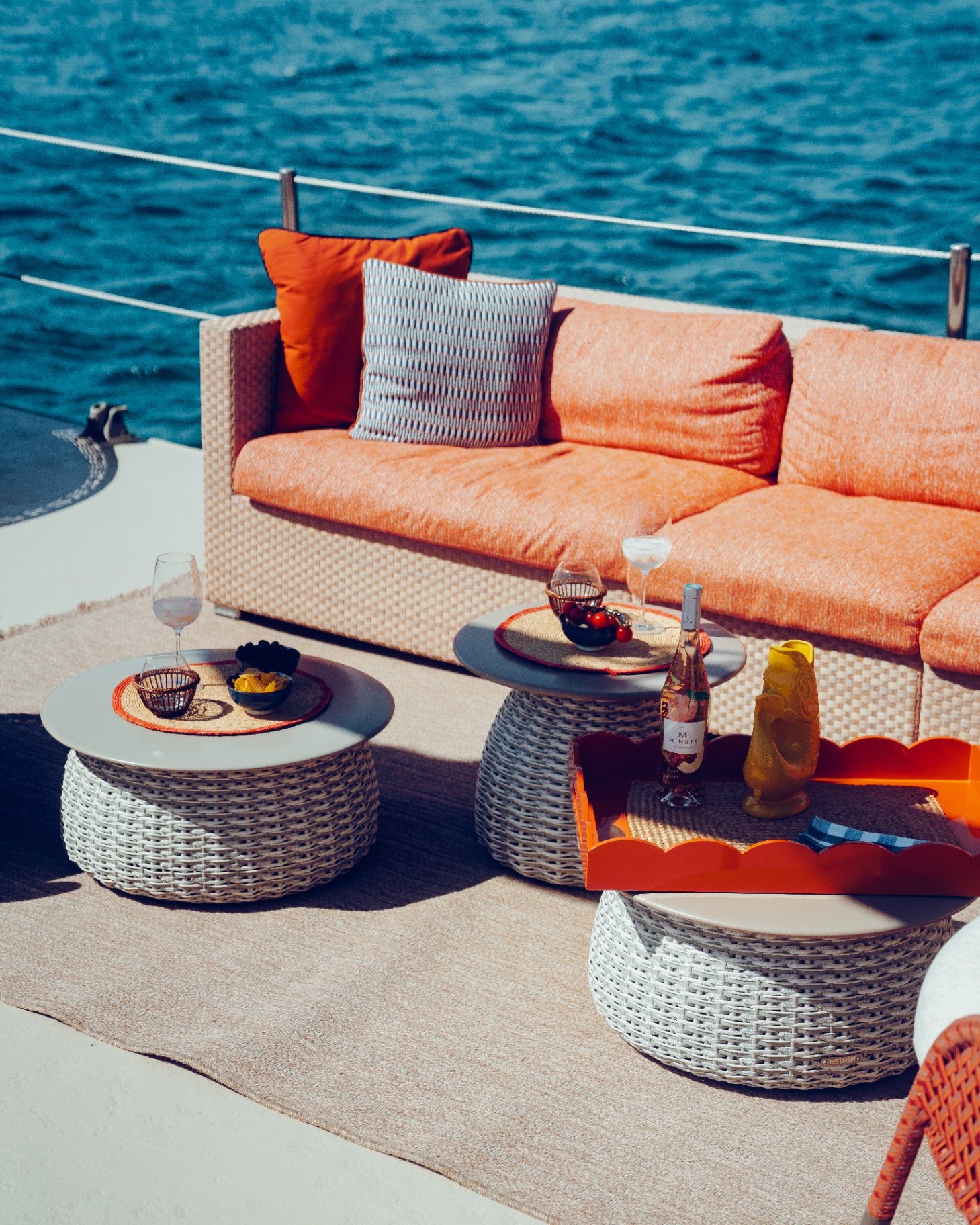 Aft deck lounge overlooking the sea