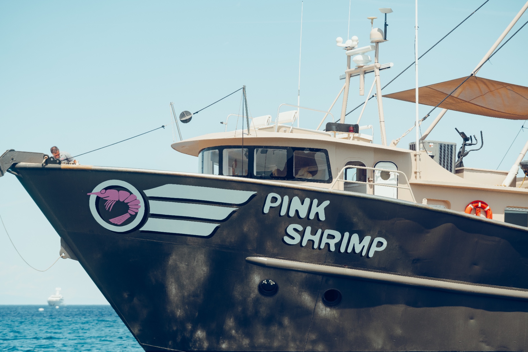 Pink Shrimp bow with logo detail